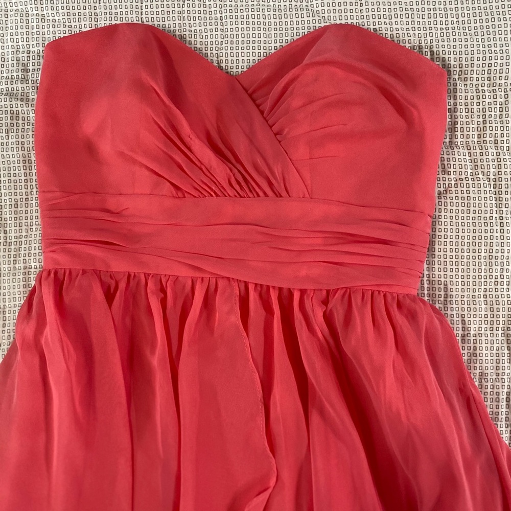 Alfred Angelo Coral Strapless Bridesmaid Dress